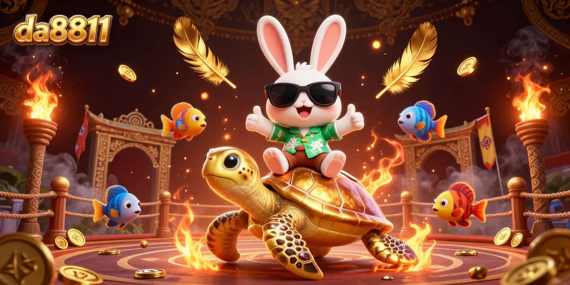 Experience unbeatable fun at da8811 with a lucky rabbit winning big on a golden sea turtle.
