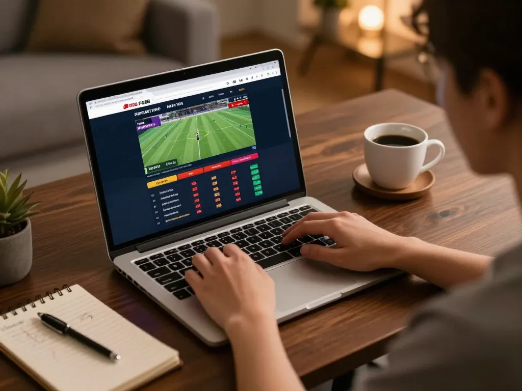 Engaging online betting with nhà cái PG88, showcasing live sports betting on laptop
